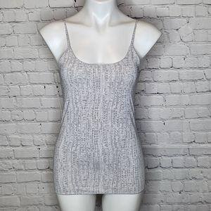 Jockey Luxe No Show Gray and White Tank Top Size M